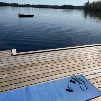 Yoga time at our pier